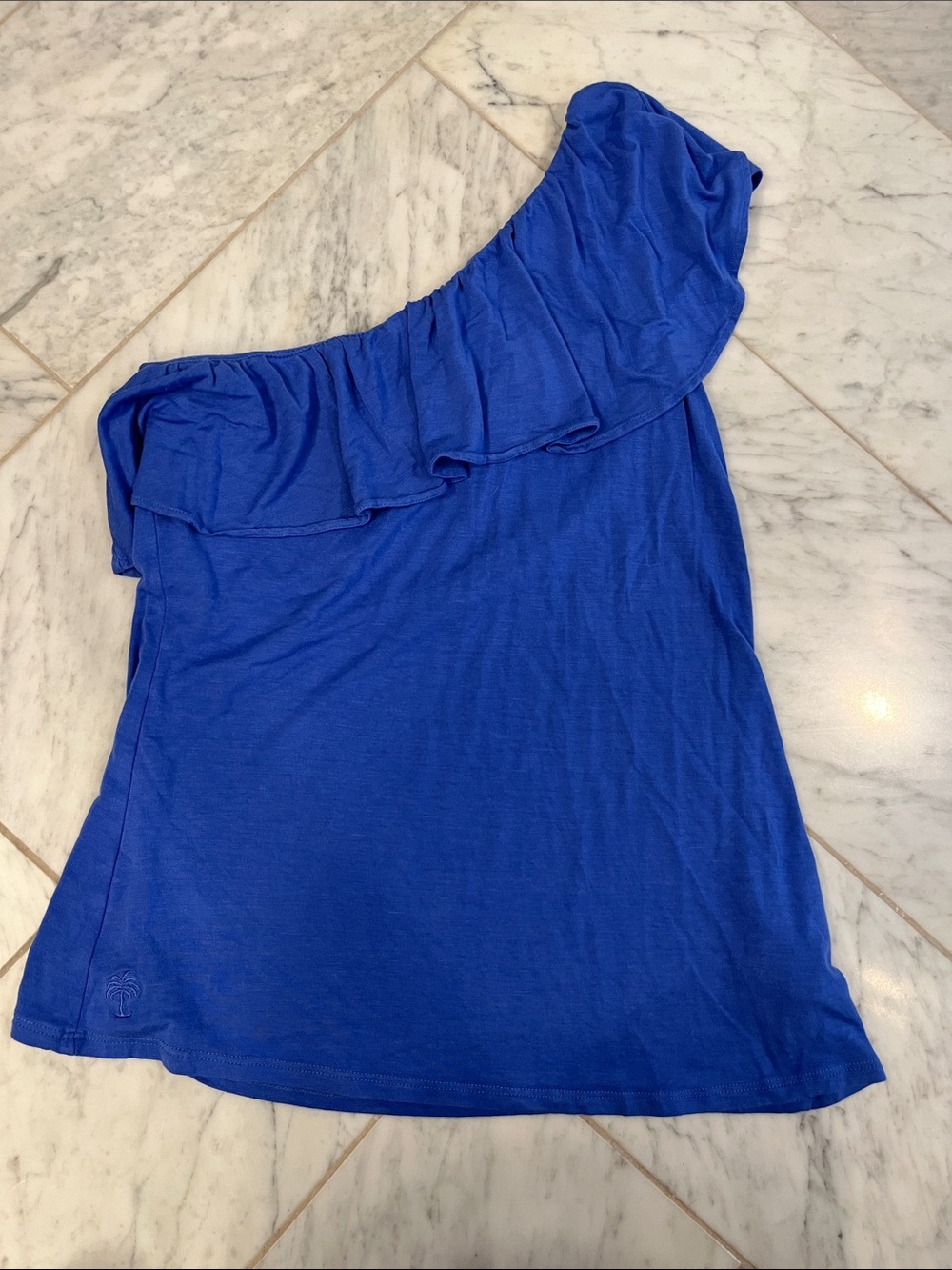 Lilly Pulitzer One-Shoulder Ruffle Top - Blue